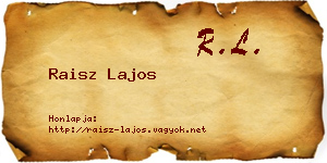 Raisz Lajos névjegykártya